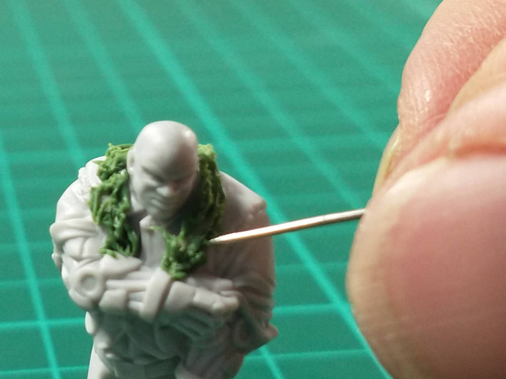sculpting fur green stuff pin